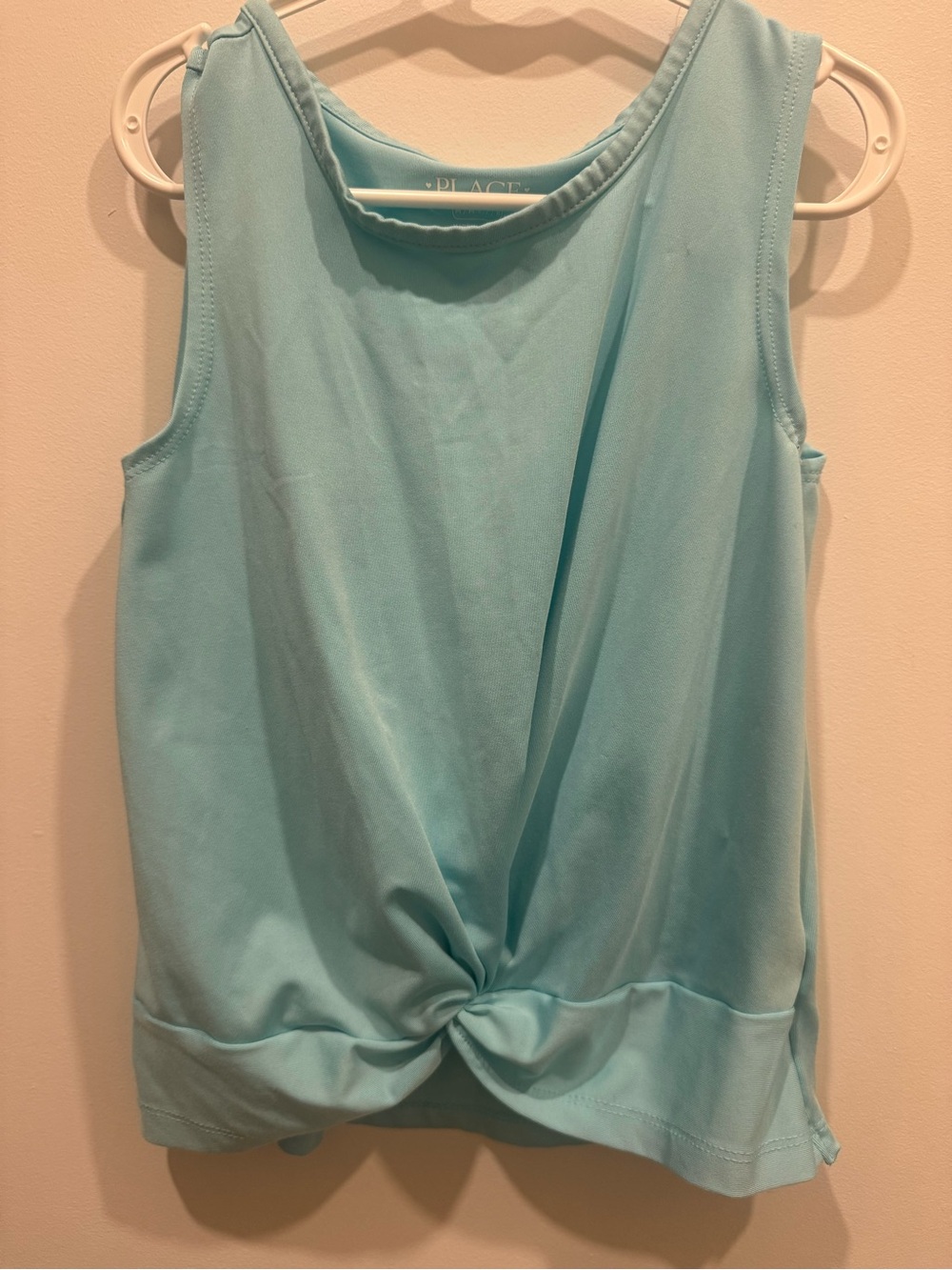 Place Light Aqua Twist-Front Tank Top